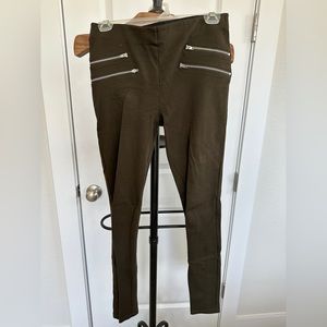 Stretchy Dark Green Zara Skinny Trousers